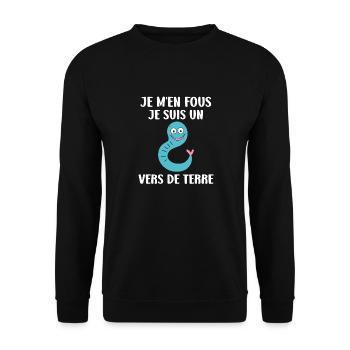 Humour ver de terre - Sweat-shirt Unisexe - noir - Devant - Alina (178cm) & Michal (187cm)
