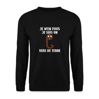 Humour ver de terre - Sweat-shirt Unisexe - noir - Devant - Alina (178cm) & Michal (187cm)