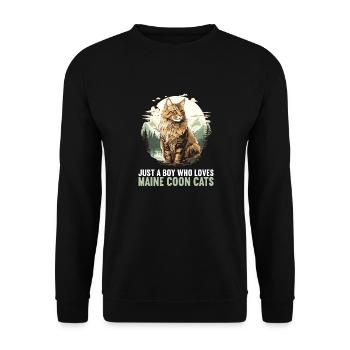 Maine Coon Chaton Maine Coon Chat - Sweat-shirt Unisexe - noir - Devant - Alina (178cm) & Michal (187cm)