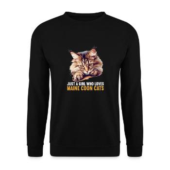 Maine Coon Chaton Maine Coon Chat - Sweat-shirt Unisexe - noir - Devant - Alina (178cm) & Michal (187cm)