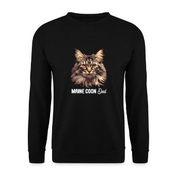Maine Coon Kätzchen Maine Coon Katze - Unisex Pullover - Schwarz - Vorne - Alina (178cm) & Michal (187cm)