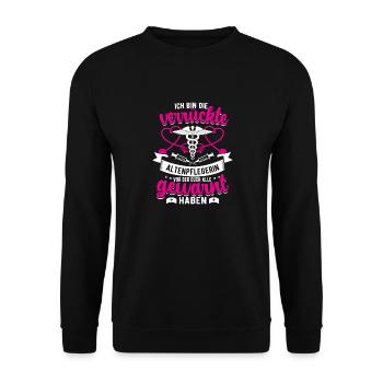 Geriatric nurse Spruch, geriatric caregiver, caregiver - Unisex Sweatshirt - black - Front - Alina (178cm) & Michal (187cm)