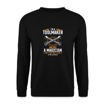 Tool Mechanic - Not a Magician, Just a Genius - Unisex Sweatshirt - black - Front - Alina (178cm) & Michal (187cm)