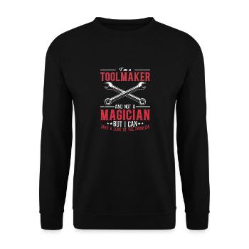 Tool Mechanic - Not a Magician, Just a Genius - Unisex Sweatshirt - black - Front - Alina (178cm) & Michal (187cm)