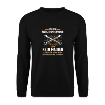 Tool Mechanic - Not a Magician, Just a Genius - Unisex Sweatshirt - black - Front - Alina (178cm) & Michal (187cm)
