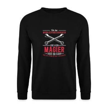 Tool Mechanic - Not a Magician, Just a Genius - Unisex Sweatshirt - black - Front - Alina (178cm) & Michal (187cm)