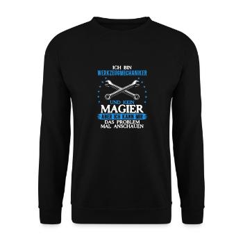 Tool Mechanic - Not a Magician, Just a Genius - Unisex Sweatshirt - black - Front - Alina (178cm) & Michal (187cm)