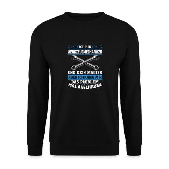 Tool Mechanic - Not a Magician, Just a Genius - Unisex Sweatshirt - black - Front - Alina (178cm) & Michal (187cm)