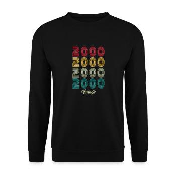 24 Jahre alter Jahrgang 2000 Limitierte Auflage 24. - Unisex Pullover - Schwarz - Vorne - Alina (178cm) & Michal (187cm)