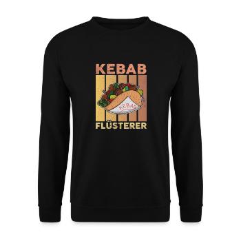 Restauration rapide turque Kebab Cuisine Kebab Chuchoteur - Sweat-shirt Unisexe - noir - Devant - Alina (178cm) & Michal (187cm)