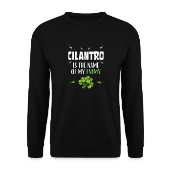 CILANTRO is the name of my Enemy - Unisex Sweatshirt - black - Front - Alina (178cm) & Michal (187cm)