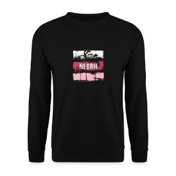 Negril Jamaika Urlaub Souvenir Abstrakt Künstlerisch - Unisex Pullover - Schwarz - Vorne - Alina (178cm) & Michal (187cm)