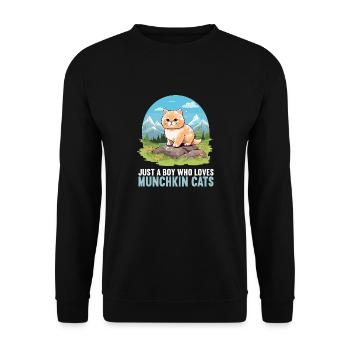 Munchkin Kätzchen Munchkin Katze - Unisex Pullover - Schwarz - Vorne - Alina (178cm) & Michal (187cm)