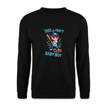 Mamas Kleiner Baseball-Star - Unisex Pullover - Schwarz - Vorne - Alina (178cm) & Michal (187cm)