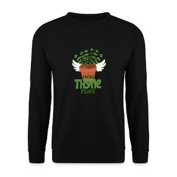 Thymian Wortwitz - Unisex Pullover - Schwarz - Vorne - Alina (178cm) & Michal (187cm)