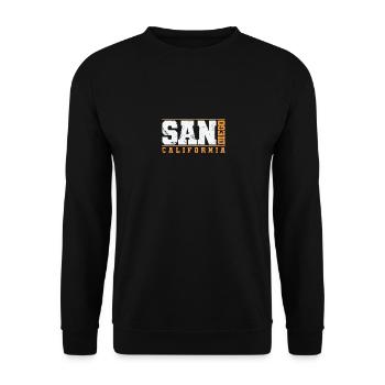 San Diego California Stadt in den USA - Unisex Pullover - Schwarz - Vorne - Alina (178cm) & Michal (187cm)