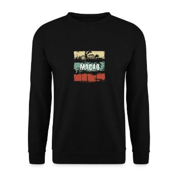 Macao Künstlerisches Urlaubssouvenir Abstrakt - Unisex Pullover - Schwarz - Vorne - Alina (178cm) & Michal (187cm)