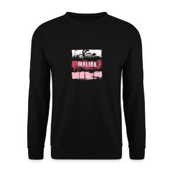 Malibu Kalifornien Urlaub Souvenir Zusammenfassung - Unisex Pullover - Schwarz - Vorne - Alina (178cm) & Michal (187cm)
