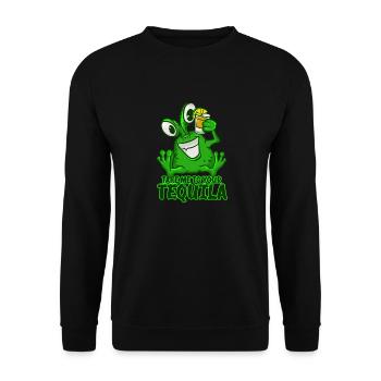 Take Me To Your Tequila T-Shirt Drôle Vert Espace - Sweat-shirt Unisexe - noir - Devant - Alina (178cm) & Michal (187cm)
