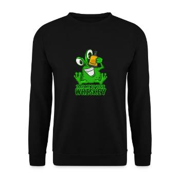 Take Me To Your Whiskey T-Shirt Funny Space Green - Unisex Sweatshirt - black - Front - Alina (178cm) & Michal (187cm)
