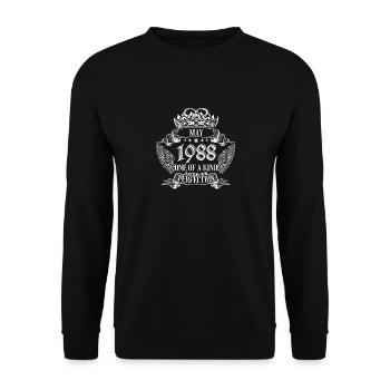One of a Kind May 1988 Birthday - Unisex Sweatshirt - black - Front - Alina (178cm) & Michal (187cm)