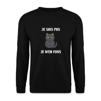 Humout chat chartreux - Sweat-shirt Unisexe - noir - Devant - Alina (178cm) & Michal (187cm)
