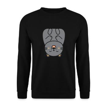 Chartreux kleine Katze - Unisex Pullover - Schwarz - Vorne - Alina (178cm) & Michal (187cm)