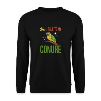 Molinasittich Papagei Vogel Sittich - Unisex Pullover - Schwarz - Vorne - Alina (178cm) & Michal (187cm)