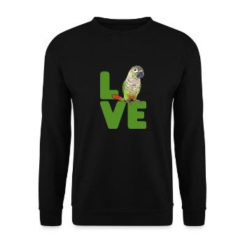 Molinasittich Papagei Vogel Sittich - Unisex Pullover - Schwarz - Vorne - Alina (178cm) & Michal (187cm)