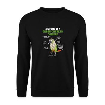 Molina Perruche Perroquet Perruche Oiseau Perruche - Sweat-shirt Unisexe - noir - Devant - Alina (178cm) & Michal (187cm)