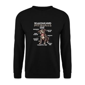 Funny Pitbull T pour les propriétaires de chiens promenades de chiens - Sweat-shirt Unisexe - noir - Devant - Alina (178cm) & Michal (187cm)