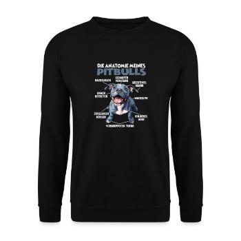 Witzig American Staffordshire Hundehalter Pitbull - Unisex Pullover - Schwarz - Vorne - Alina (178cm) & Michal (187cm)