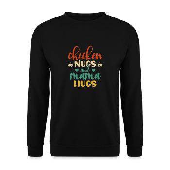 Kids chicken nugs and mama hugs baby - Unisex Sweatshirt - black - Front - Alina (178cm) & Michal (187cm)