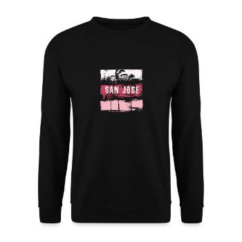 San Jose Californie vacances Souvenir abstrait - Sweat-shirt Unisexe - noir - Devant - Alina (178cm) & Michal (187cm)