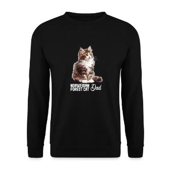 Norwegian Forest Cat Norwegische Waldkatze - Unisex Pullover - Schwarz - Vorne - Alina (178cm) & Michal (187cm)