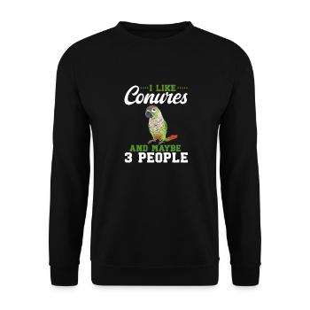 Molina Parakeet Parrot Bird Parakeet - Unisex Sweatshirt - black - Front - Alina (178cm) & Michal (187cm)