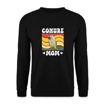 Molina Parakeet Parrot Bird Parakeet - Unisex Sweatshirt - black - Front - Alina (178cm) & Michal (187cm)