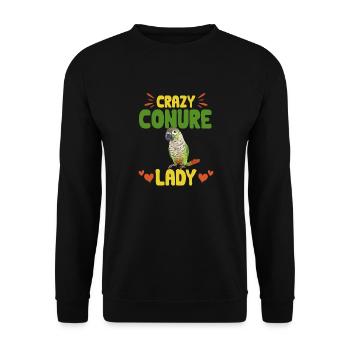 Molina Perruche Perroquet Perruche Oiseau Perruche - Sweat-shirt Unisexe - noir - Devant - Alina (178cm) & Michal (187cm)