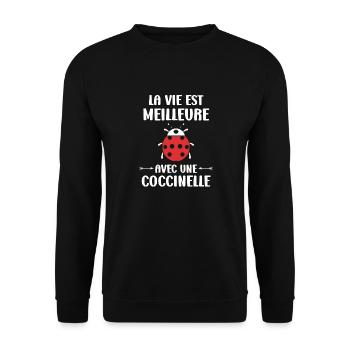 amour Coccinelle - Sweat-shirt Unisexe - noir - Devant - Alina (178cm) & Michal (187cm)