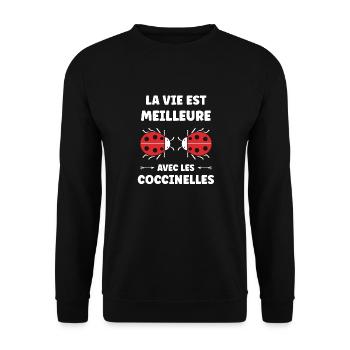 amour Coccinelle - Sweat-shirt Unisexe - noir - Devant - Alina (178cm) & Michal (187cm)