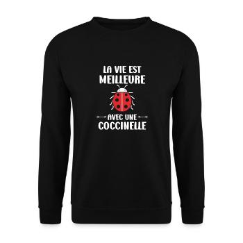 amour Coccinelle - Sweat-shirt Unisexe - noir - Devant - Alina (178cm) & Michal (187cm)