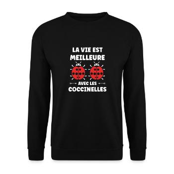 amour Coccinelle - Sweat-shirt Unisexe - noir - Devant - Alina (178cm) & Michal (187cm)