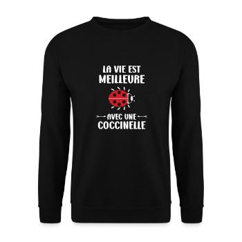 amour Coccinelle - Sweat-shirt Unisexe - noir - Devant - Alina (178cm) & Michal (187cm)