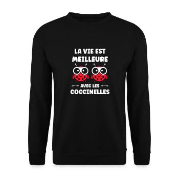 amour Coccinelle - Sweat-shirt Unisexe - noir - Devant - Alina (178cm) & Michal (187cm)