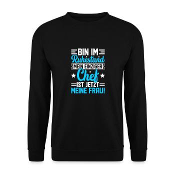 Ruhestand Rente Lustig 2024 2025 2026 - Unisex Pullover - Schwarz - Vorne - Alina (178cm) & Michal (187cm)