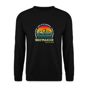 Vintage Waymaker Promise Keeper Miracle Worker - Unisex Pullover - Schwarz - Vorne - Alina (178cm) & Michal (187cm)