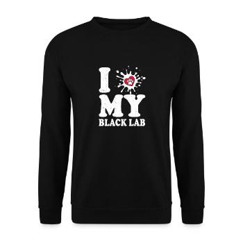 J’adore mon propriétaire de labrador labrador retriever Black Lab - Sweat-shirt Unisexe - noir - Devant - Alina (178cm) & Michal (187cm)