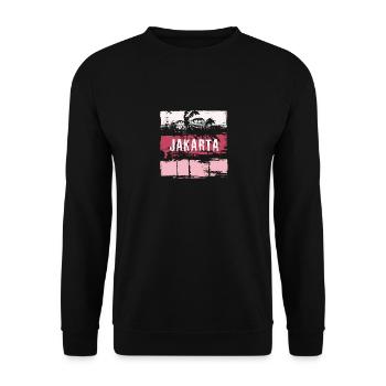 Jakarta Indonesia Vacation Souvenir Abstract - Unisex Sweatshirt - black - Front - Alina (178cm) & Michal (187cm)