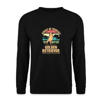 Always Be Yourself Owner Golden Retriever - Unisex Sweatshirt - black - Front - Alina (178cm) & Michal (187cm)