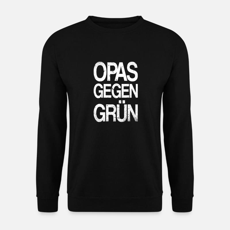OPAS GEGEN GRÜN - Grüne nein - Unisex Pullover - Schwarz